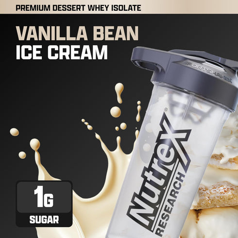 Nutrex Research IsoFit Vanilla Whey Isolate Protein Powder, 30 Servings, Muscle Recovery