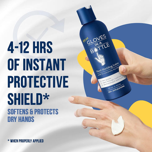 Gloves In A Bottle Psoriasis Eczema Relief Cream, Shielding Lotion for Cracked Hands, 8 oz with Pump