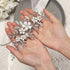 Unicra Silver Bride Wedding Hair Vine, Rhinestone Flower Bridal Hair Piece Jewelry for Women and Girls