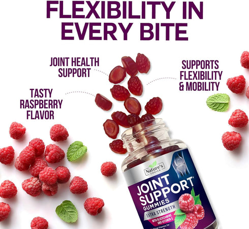 Joint Support Gummies, Extra Strength Glucosamine Supplement with Vitamin E for Joint Health, 60 Gummies for Men and