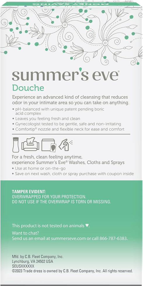 Summer's 2 4.5 oz Eve Feminine Douche, Complete Clean | Odor Reduction | Boric Acid Complex | Units | Each