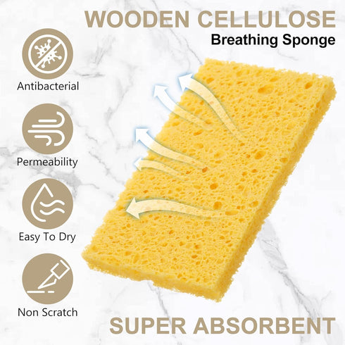 Zhengmy 100 3.9 2.4 0.12 Inch Pieces Sponges Bulk Sponges Kitchen Compressed Sponge Natural Dish Sponge Compressed Wood