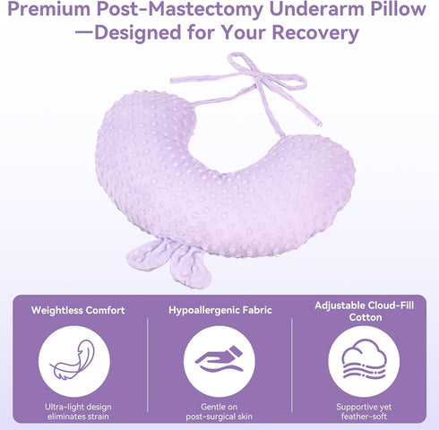 Post Mastectomy Pillow - Single-Sided Lightweight Post Surgery Pillow, Gentle Chest Protection for Sleep & Car Rides