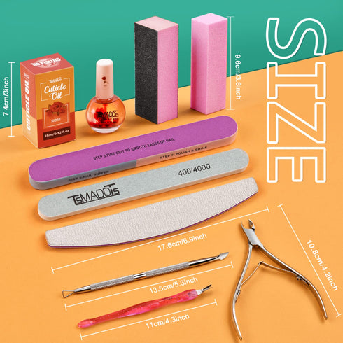 TsMADDTs Nail Buffers and Files - Manicure Tools Kit with 3 Nail Files, 2 Buffer Blocks, Cuticle Nippers