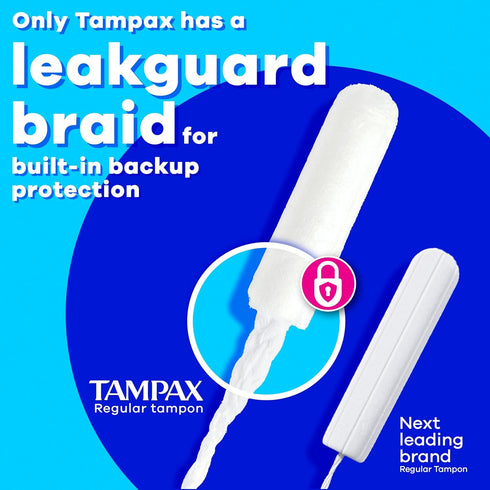 Multipack, 34 Count Tampax Pearl Tampons for Women with LeakGuard Braid, Regular/Super Absorbency, Unscented