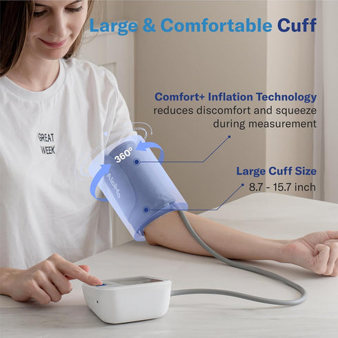 Alcedo Blood Pressure Monitor for Home Use, Automatic Digital BP Machine with Large Cuff, LCD Screen, 2x120 Memory