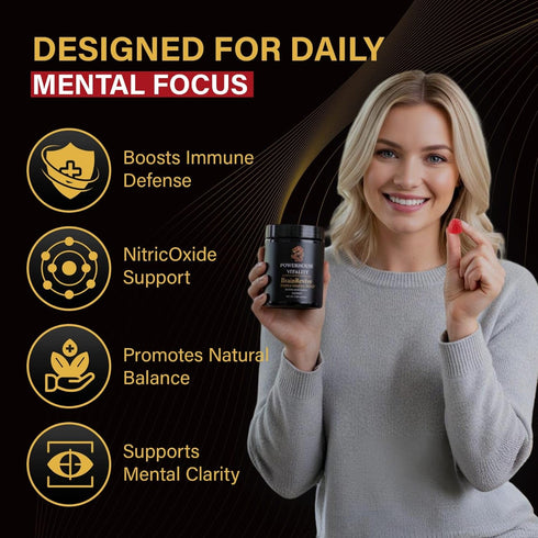 Gummies 60Pck Brain Boost Energy and Focus - Gluten-Free, Non GMO and Vegan Brain Health Supplements for Adults