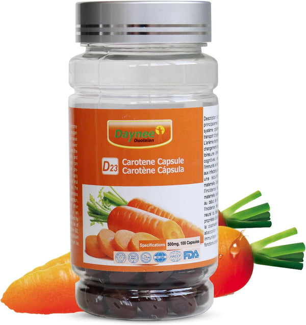 AIHIYO Carotene Soft Capsule, 500mg Beta Carotene Supplement with 25000 IU, 100 Count for Healthy Skin and Eyes