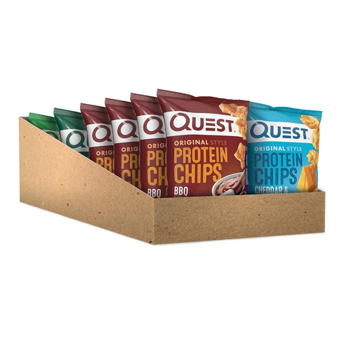 Quest Nutrition Protein Chips Variety Pack - BBQ, Cheddar & Sour Cream, Sour Cream & Onion, 1.1 oz (Pack of 12)