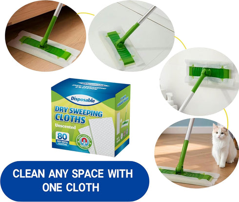 Pack 240 Dry Sweeping Cloths Disposable Mop Refills Floor Dust Mop Pad, Floor Cloth Refills for Swiffer Standard