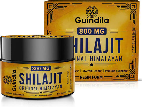 800mg Shilajit Supplement - Pure Himalayan Organic Shilajit Resin with 85+ Trace Minerals & Fulvic Acid, 2 Packs