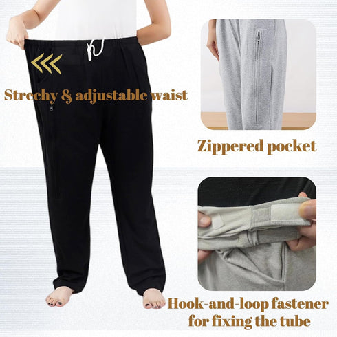YingXue Catheter Leg Bag Pants, Urine Bag Holder Pants for Men/Women