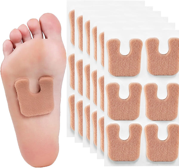 Horseshoe Pads for Feet, 60 Pieces Callus Cushions, Moleskin for Metatarsal Pads, Pain Relief