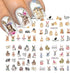 12 Sheets Rabbit Nail Stickers, Animal Water Transfer Nail Decals, Holographic Art Sticker for Women Girls