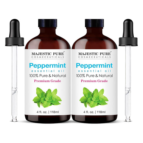 MAJESTIC PURE Peppermint Essential Oil | 100% Pure Natural Peppermint Oil | Premium Grade for Hair Care, Aromatherapy,