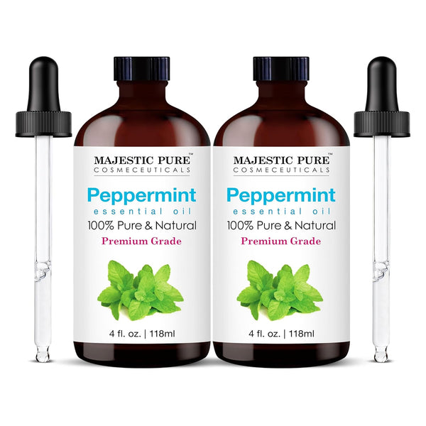 MAJESTIC PURE Peppermint Essential Oil | 100% Pure Natural Peppermint Oil | Premium Grade for Hair Care, Aromatherapy,