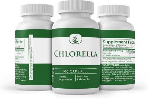 Pure Original Ingredients Chlorella (100 Capsules), Always Pure, No Additives or Fillers, Lab Verified