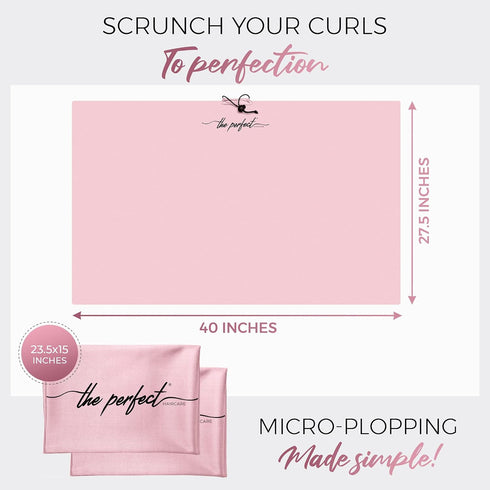 THE PERFECT HAIRCARE Curly Hair Girls Microfiber Plopping Towel Set - Super Absorbent Hair Drying Wrap