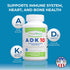 Power By Naturals ADK Vitamin Supplement: High Potency Vitamin A, D3 & K2, 10000 IU for Heart, Immune & Strength, 90
