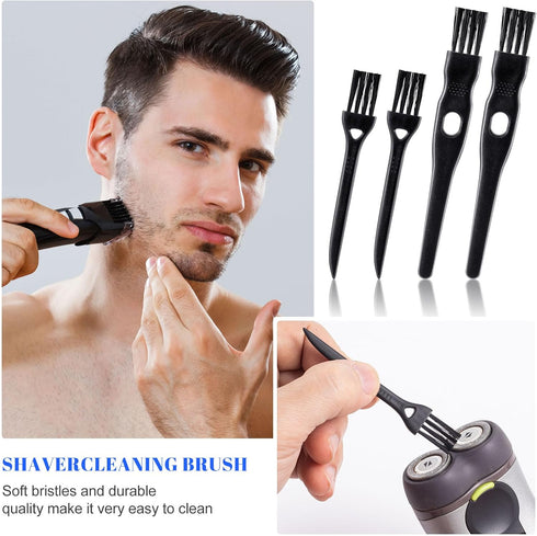 PAGOW 24 Pcs Electric Razor Cleaning Brush, Shaver Razor Clipper Cleaner Brush with Nylon Bristles, 2 Sizes (Black)