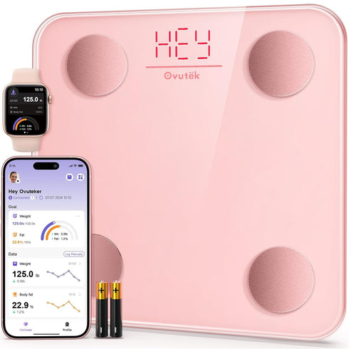 Smart Scale for Body Weight, Digital Bathroom Scale with BMI, Body Fat Monitor, Smartphone App, Compact Size, 400lb