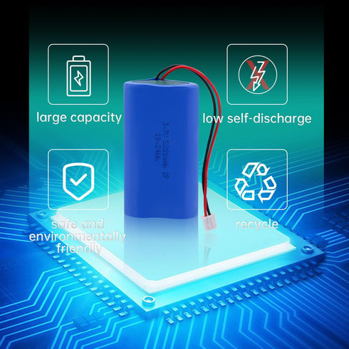 3.7V Lithium Batteries 5200mAh Rechargeable Battery Pack, Lithium Ion Batteries with XH2.54mm Connector for DIY