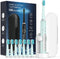 RAPHARY Sonic Electric Toothbrush for Adults - Rechargeable, 4 Modes, Green, 120 Days