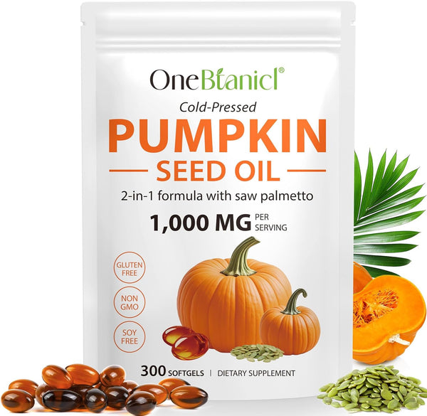 WHLH & WELL-BEING Pumpkin Seed Oil Capsules, Pumpkin Seed Oil for Hair Growth, 1000mg Per