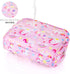 Kids Hanging Toiletry Bag for Girls, Travel Waterproof Wash Bag for Little Young Girls Cosmetic Makeup, Unicorn Pink