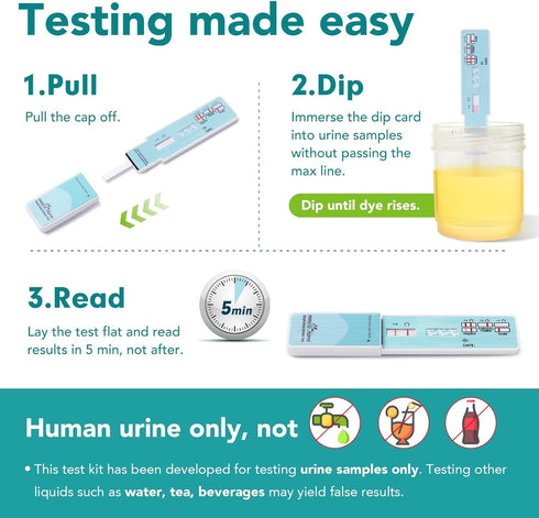 Easy@Home Single Drug Screen Test (Cannabinoids Urine Test) - THC Tests for Home Detox Kit, 25 Pack