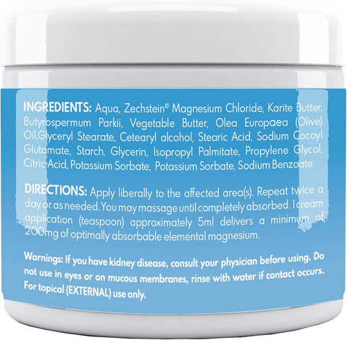 Magnesium Lotion by VAL Lombardi - Nighttime Zechstein Magnesium Chloride Cream, 4 Ounce (Pack of 1)