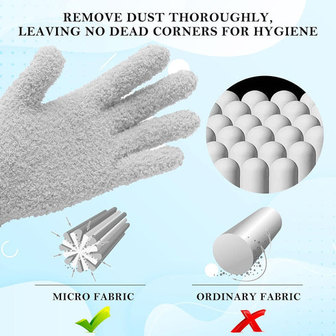 Evridwear Microfiber Gloves for Plant Dusting,Resuable Leaf Cleaning Glove for Houseplants,Blinds,Furniture and Small Objects