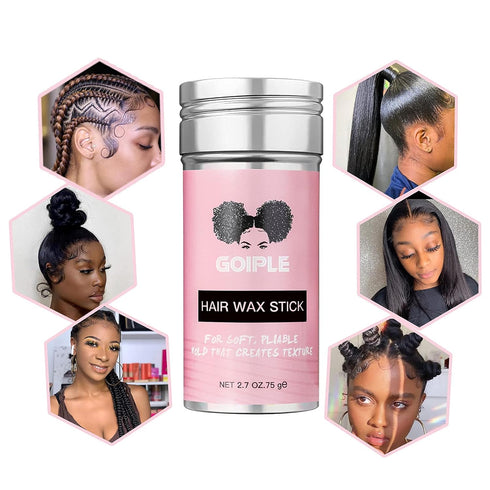 Wax Stick for Hair, Long-Lasting Hair Pomade Stick, Smoothing & Slick Stick for Wigs, Styling Waxes for Fly Away & Edge