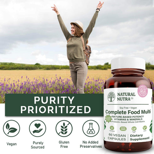 Natural Nutra Whole Food Complete Multivitamin and Mineral for Women and Men, Energy Booster, 60 Capsules
