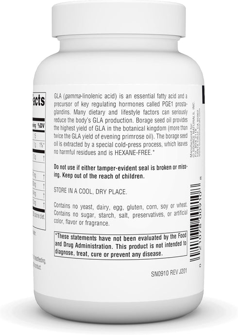 Source Naturals Mega-GLA 300 Borage Seed Oil, Hexane-Free, 60 Softgels
