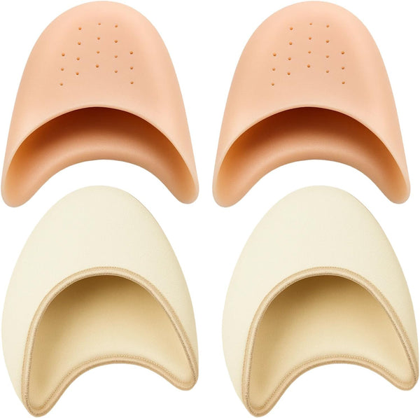 ZHLKHIOP 2 Pairs (1 Silicone & 1 Sponge), Toe Pads for Pointe Shoes,