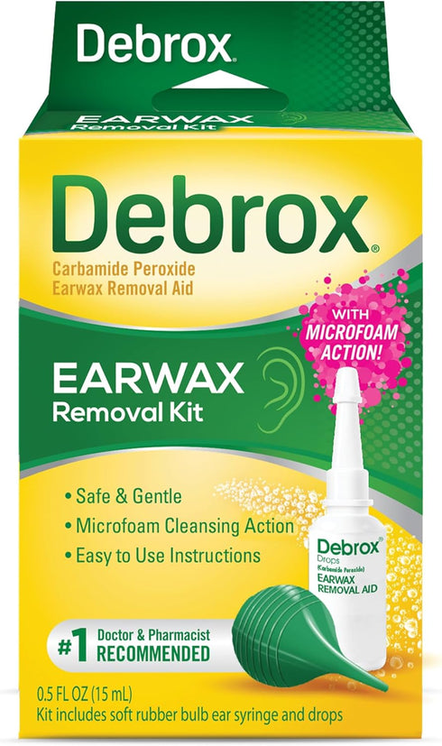 Debrox Ear Wax Removal Kit, Includes Bulb Syringe and 0.5 Fl Oz Removal Drops for Cleaning Ears