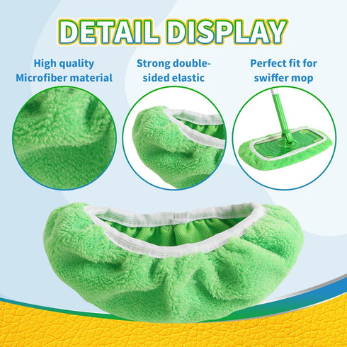 Reusable 100% Chenille Mop Pads - Compatible with Swiffer Sweeper Mop, 5 Pack Washable Pads for Surface/Hardwood Floor