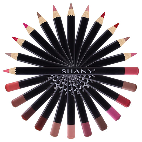 SHANY Dreamy Dozen Matte Lip Liner Set, Vegan Long-Lasting Professional Velvet Pencils, Pack of 12