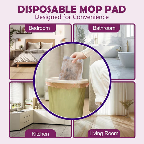 YHOVID (60) Mopping Pad Refill Compatible with Wet Jet Mop, Disposable Multi Surface Wetjet Hardwood Floor Cleaner