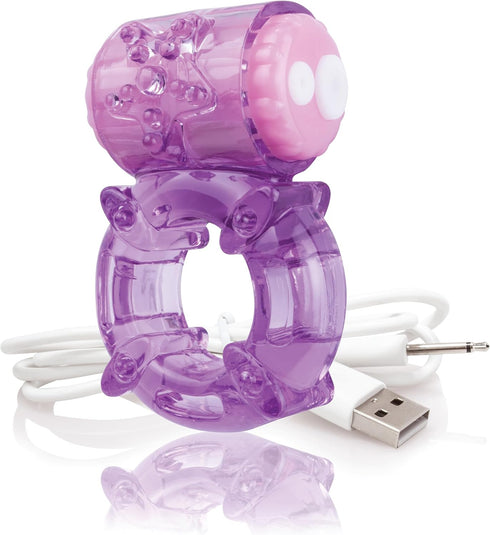 Screaming O - Charged BigO, Purple - Vibrating Cock Ring - Penis Ring, Reusable Vibrator - Couple Sex Toys, Dick Ring