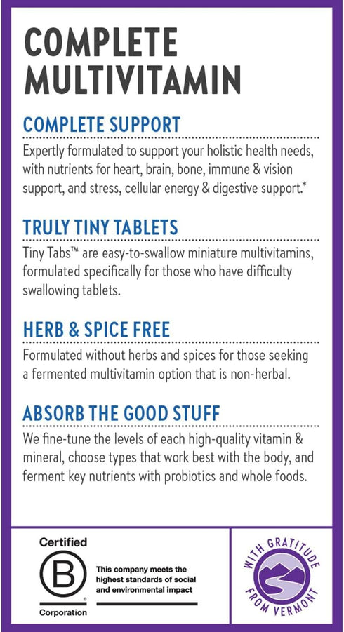 New Chapter Tiny Tabs Multivitamin - 192 Count with 20+ Nutrients for Immune & Stress Support