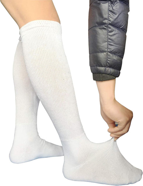 SYOLLAVE 2 Extra Width Non-binding Socks for Lymphedema Bariatric Diabetic Knee High Sock for Swollen Edema Cast Feet