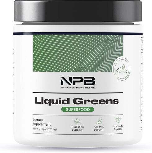 Nature's Pure Blend Liquid Greens - Superfood Greens for Detox & Digestion Health, 30 Servings