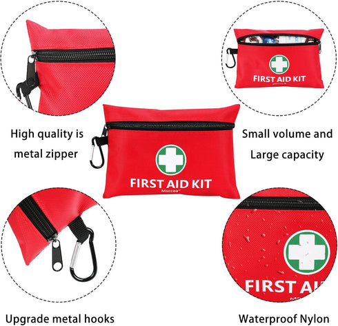 Mini First Aid Kit, 122 Piece Small Kit for Family Emergency Care, Home, Camping, Travel, Outdoors & Schools