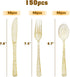 150 Pack Gold Plastic Silverware, Gold Glitter Silverware, Heavy Duty Gold Silverware -50 Gold Glitter Forks, 50 Gold Glitter Knives, 50 Gold Glitter Spoons for All Occasions Use by joy akkess