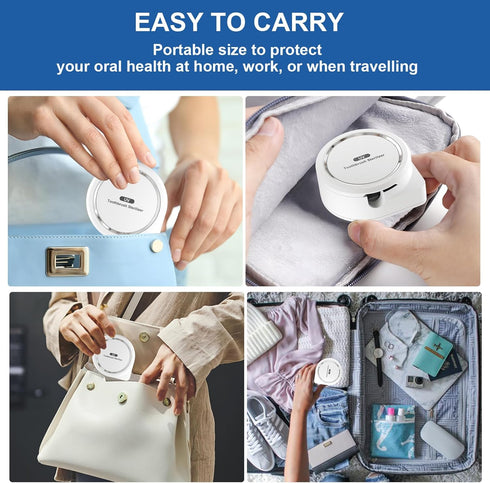 UV Toothbrush Sanitizer Holder - Portable Toothbrush Cleaner Case with Fan Drying, Fits Most Electric Manual