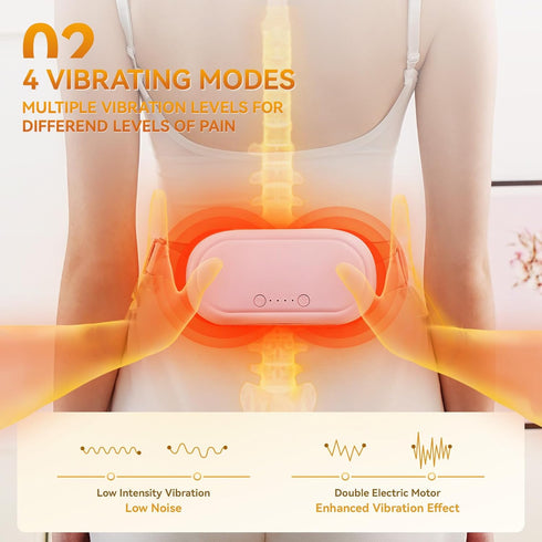 PVOGRT 4 4 Portable Electric Heating Pad for Period Cramps, Menstrual Heating Pads with Heat Levels and Vibrating Modes