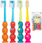 Kids Toothbrush 4 Pack, Soft Bristles with Suction Cup for Easy Storage, Toddler Sized Brush Head