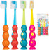 Kids Toothbrush 4 Pack, Soft Bristles with Suction Cup for Easy Storage, Toddler Sized Brush Head